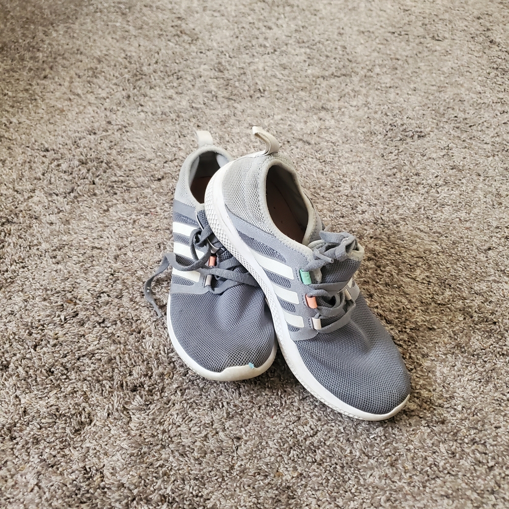 adidas Gray Athletic Shoes with White Stripes